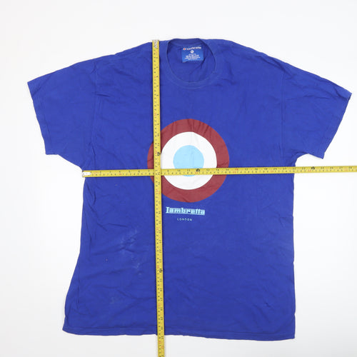 Lambretta Men's Blue XL Retro Mod Target Graphic Cotton T-Shirt