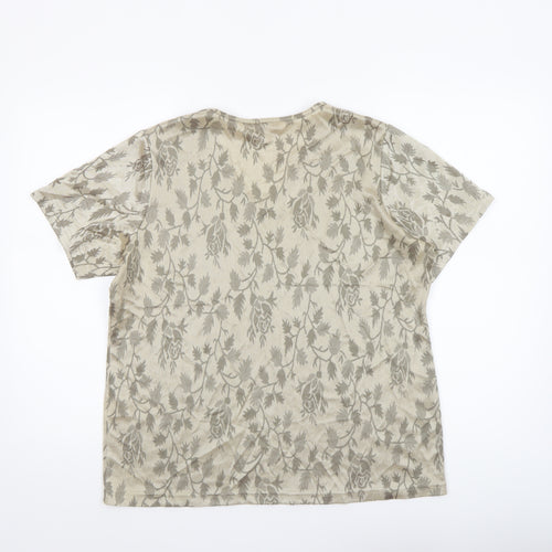 Honor Millburn at EWM Women’s Beige Floral V-Neck Short Sleeve T-Shirt Size 18