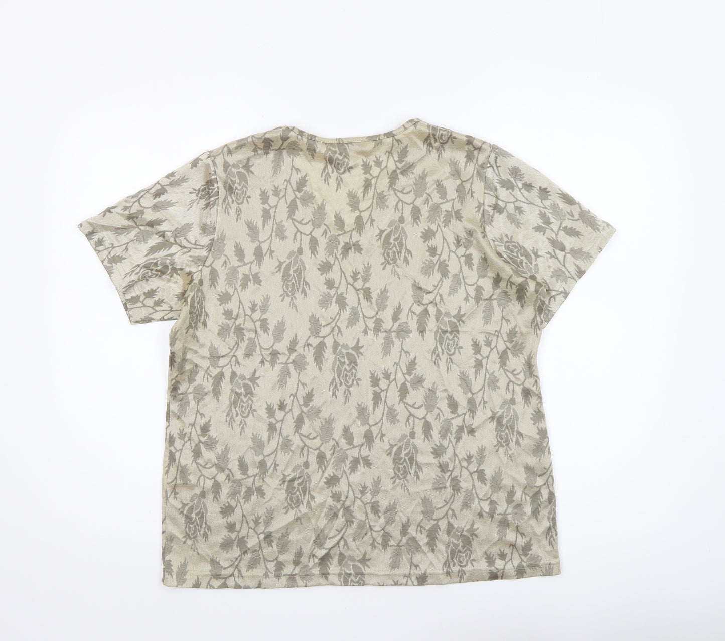 Honor Millburn at EWM Women’s Beige Floral V-Neck Short Sleeve T-Shirt Size 18