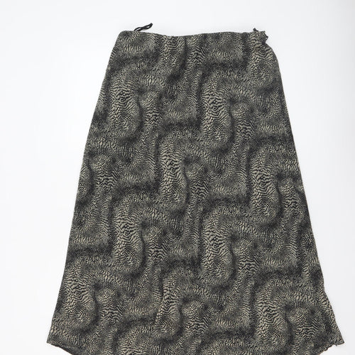 Bonmarché Women’s Black Animal Print A-Line Midi Skirt Size 16 Polyester