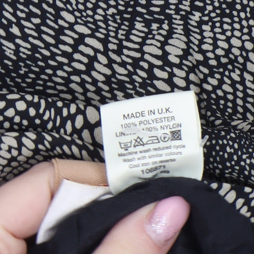 Bonmarché Women’s Black Animal Print A-Line Midi Skirt Size 16 Polyester