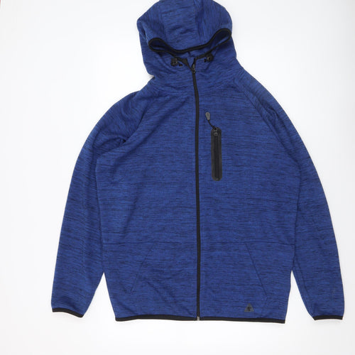 Dissident Mens Blue Full Zip Hoodie Size L Regular Fit