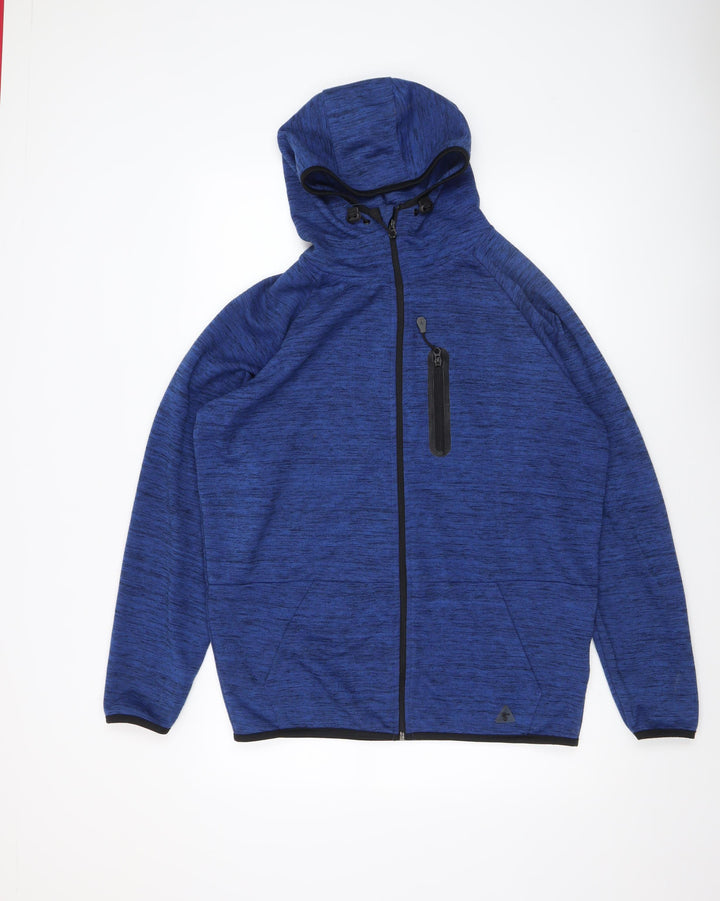 Dissident Mens Blue Full Zip Hoodie Size L Regular Fit