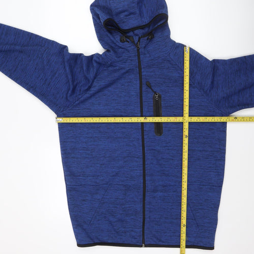 Dissident Mens Blue Full Zip Hoodie Size L Regular Fit