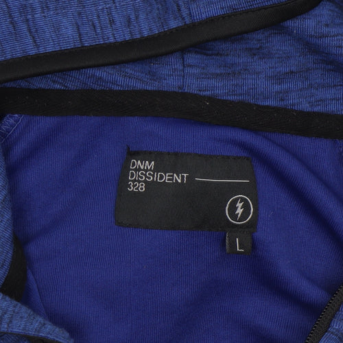 Dissident Mens Blue Full Zip Hoodie Size L Regular Fit
