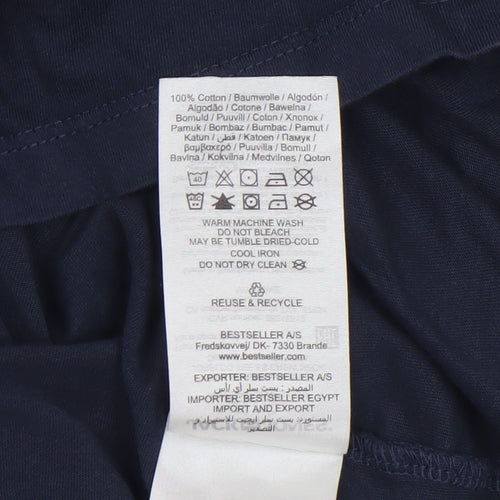 Jack & Jones Men Blue Graphic Print T-Shirt L Regular Fit