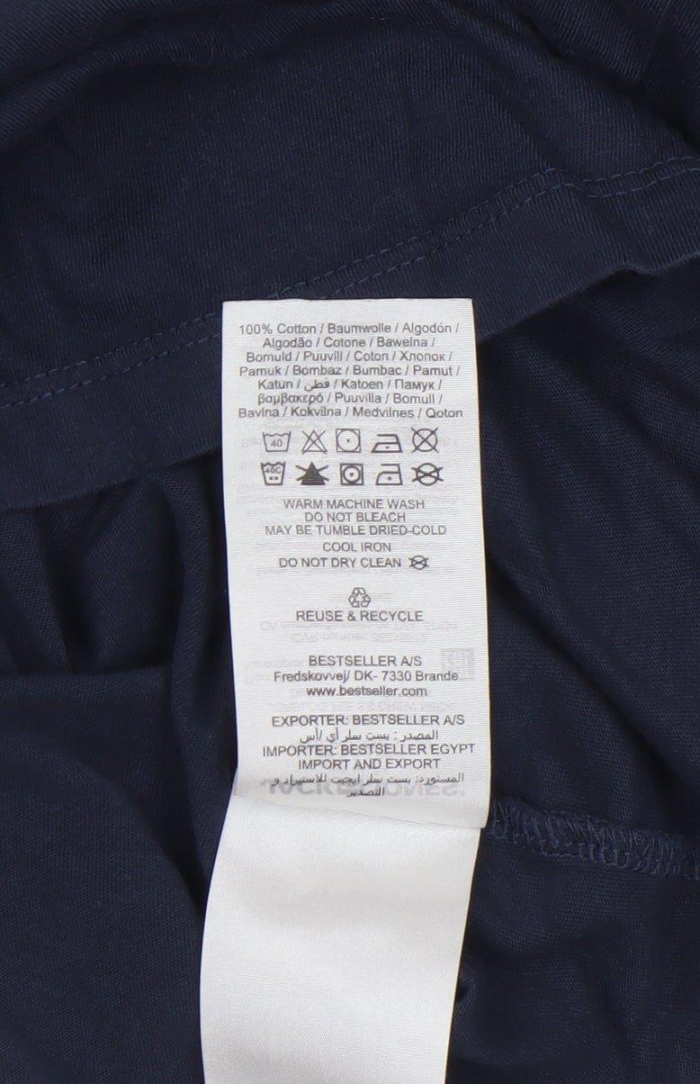 Jack & Jones Men Blue Graphic Print T-Shirt L Regular Fit