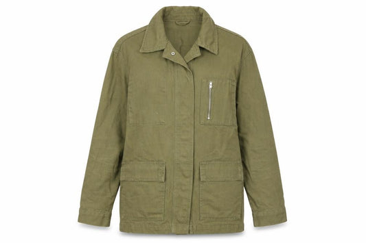 Front view of Primark Women's Green XS Cotton Military Jacket