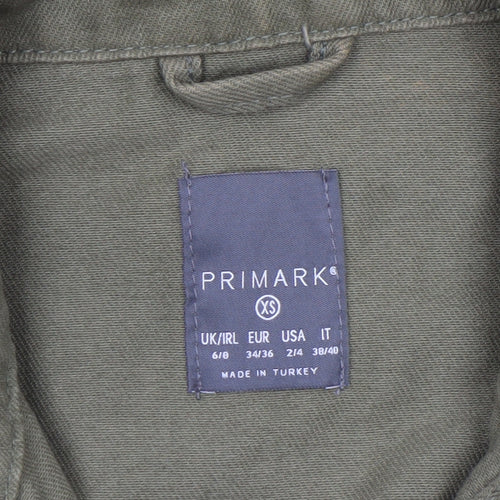 Primark Women's Green XS Cotton Military Jacket
