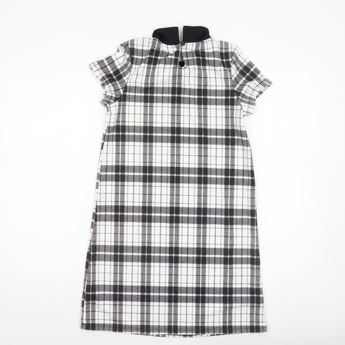 Primark Girls Black Check Collared Shift Dress Size 8 Years
