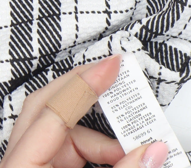 Primark Girls Black Check Collared Shift Dress Size 8 Years