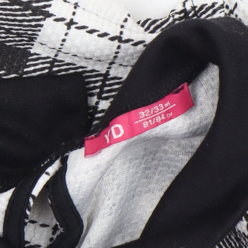 Primark Girls Black Check Collared Shift Dress Size 8 Years