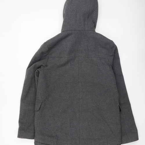 Atmosphere Women Grey Hooded Wool Blend Parka Jacket Size 8