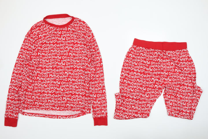 Marks and Spencer Men’s Red Christmas Pyjama Set Large 100% Cotton