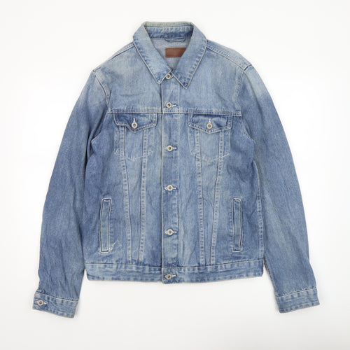 ASOS Mens Blue Denim Cotton Basic Jacket Size M 38in Classic Casual