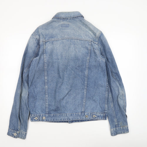 ASOS Mens Blue Denim Cotton Basic Jacket Size M 38in Classic Casual