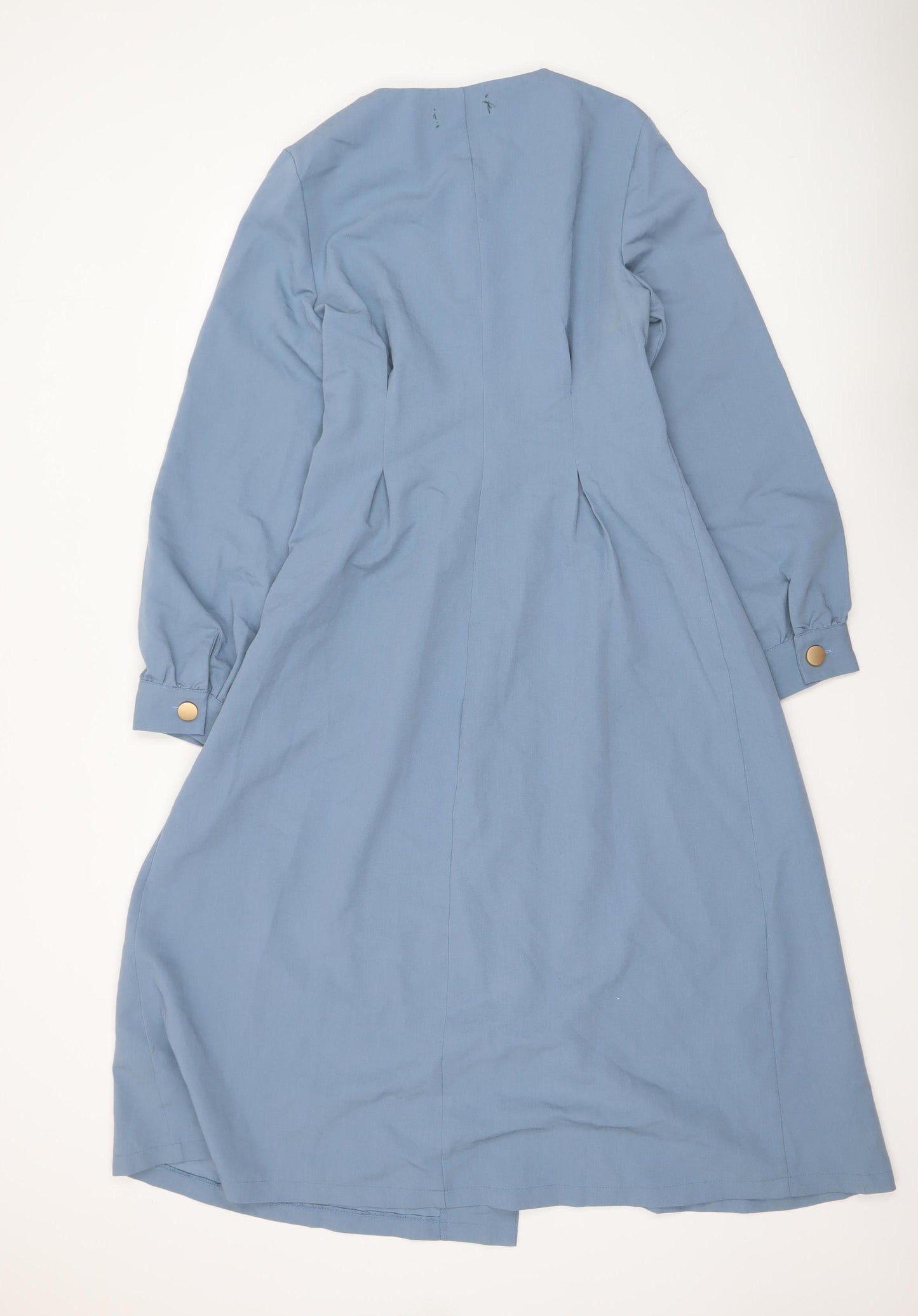 M. Adam Women Blue Midi Shirt Dress Long Sleeve Size M