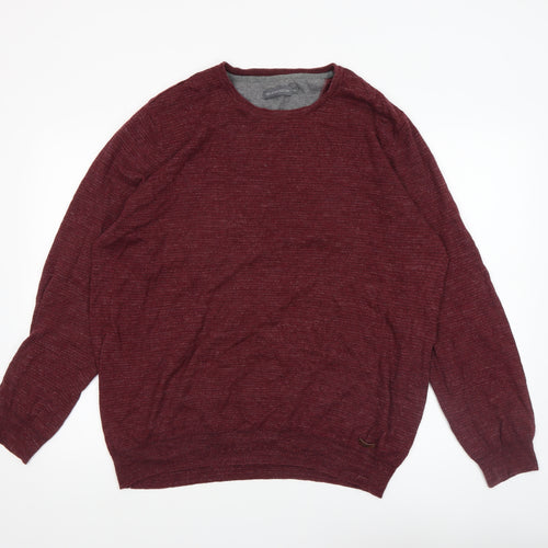 RJR John Rocha Men's Red Cotton Knit Crew Neck Jumper XL