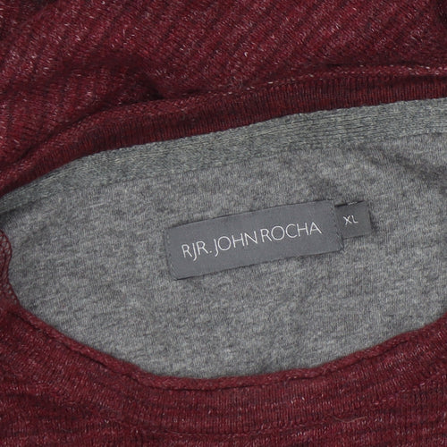 RJR John Rocha Men's Red Cotton Knit Crew Neck Jumper XL