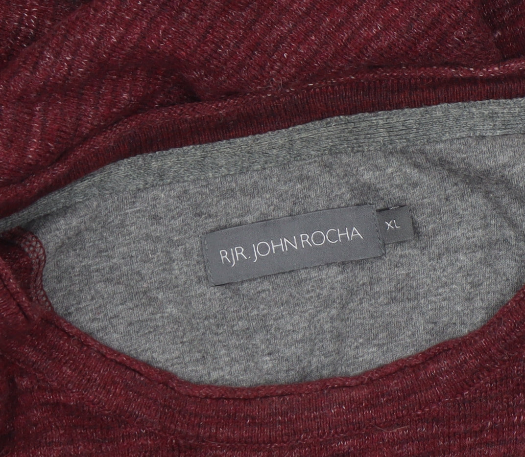 RJR John Rocha Men's Red Cotton Knit Crew Neck Jumper XL