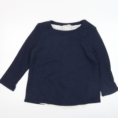 Lily & Me Women's Blue 3/4 Sleeve Cotton Knit Blouse Size 12