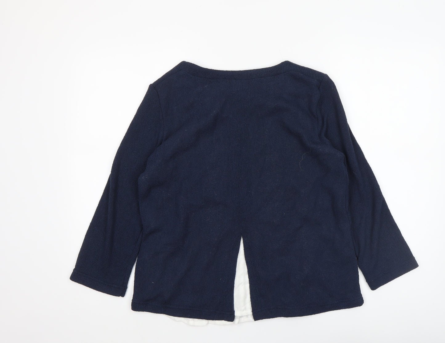 Lily & Me Women's Blue 3/4 Sleeve Cotton Knit Blouse Size 12