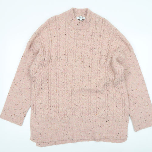 b.young Women’s Pink Cable-Knit Wool Blend Jumper Size M