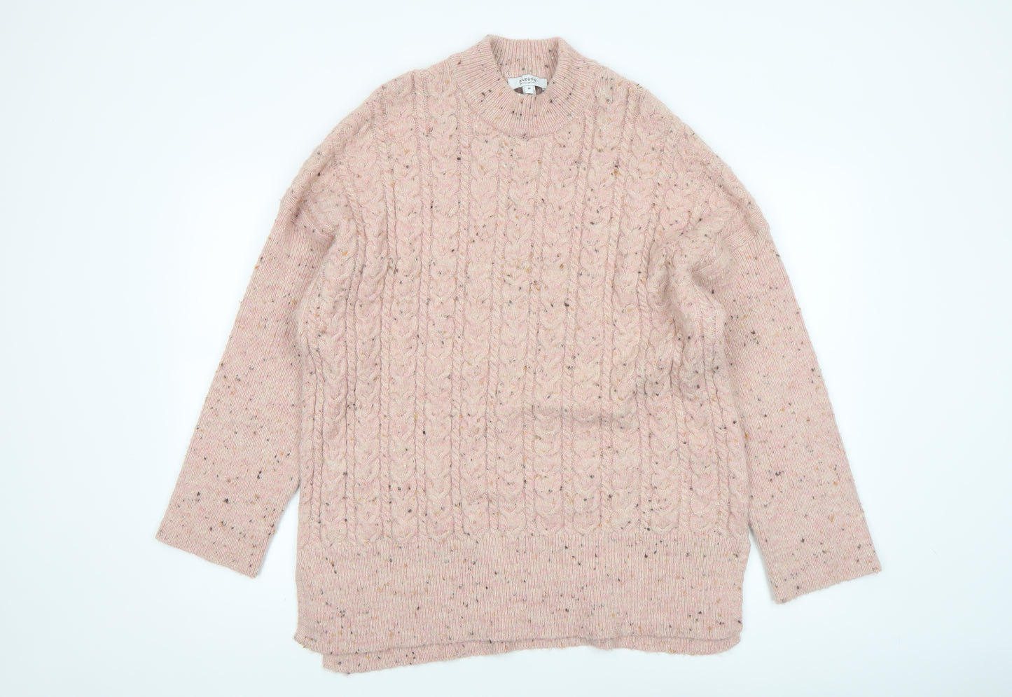 b.young Women’s Pink Cable-Knit Wool Blend Jumper Size M