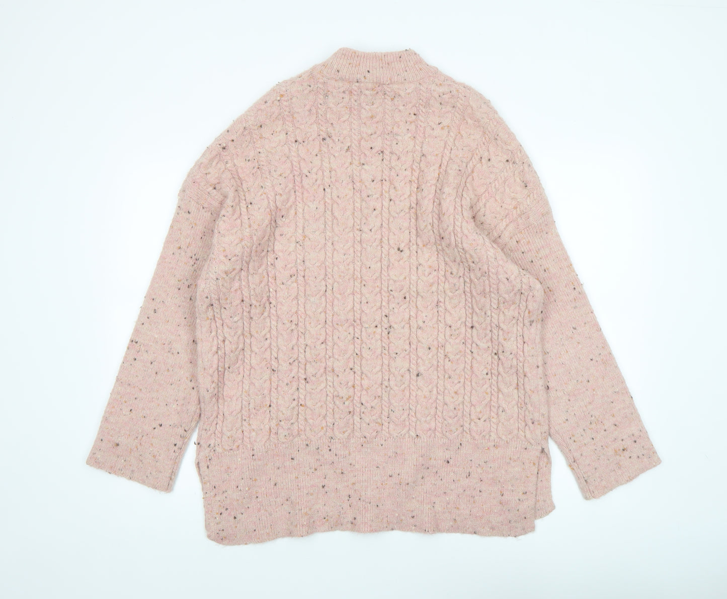 b.young Women’s Pink Cable-Knit Wool Blend Jumper Size M