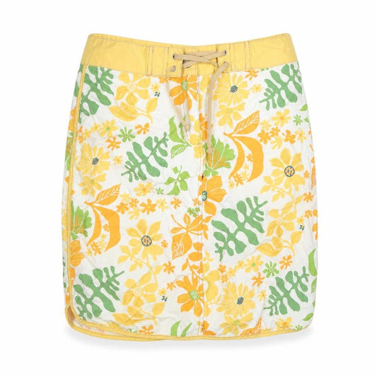 Front view of Timezone women’s multicoloured floral short wrap cotton skirt, size S