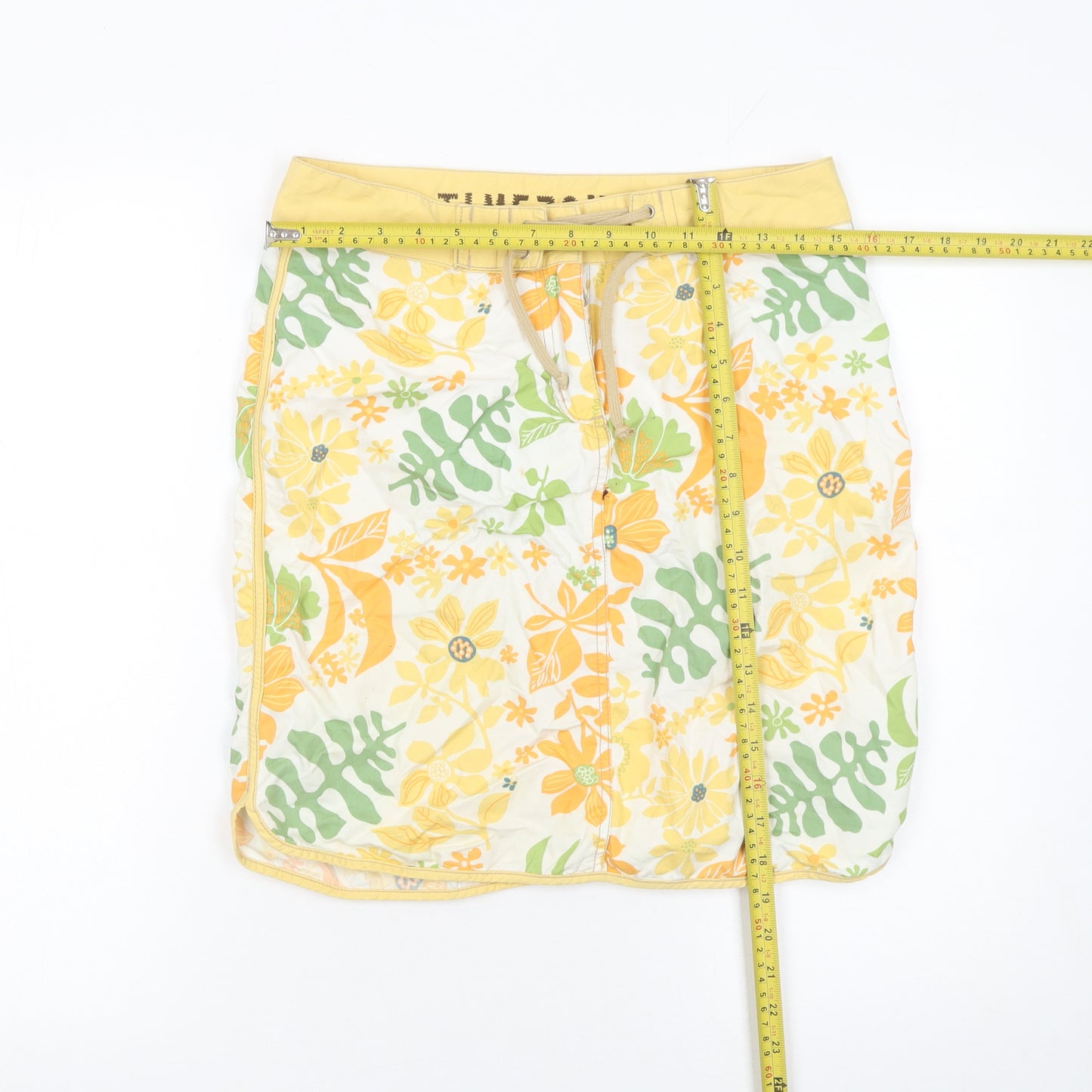 Timezone Womens Multicoloured Floral Short Wrap Cotton Skirt Size S