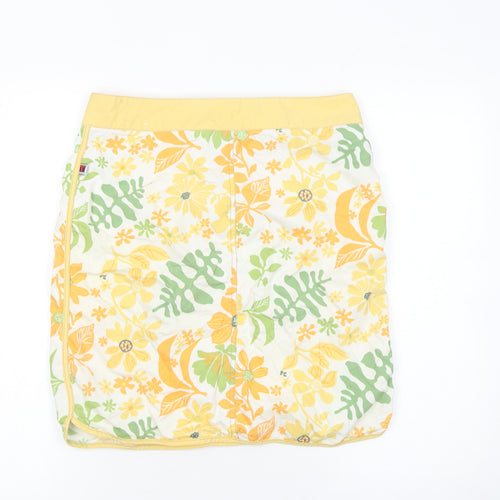 Timezone Womens Multicoloured Floral Short Wrap Cotton Skirt Size S