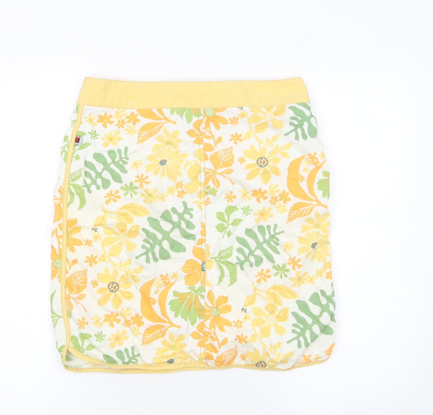 Timezone Womens Multicoloured Floral Short Wrap Cotton Skirt Size S