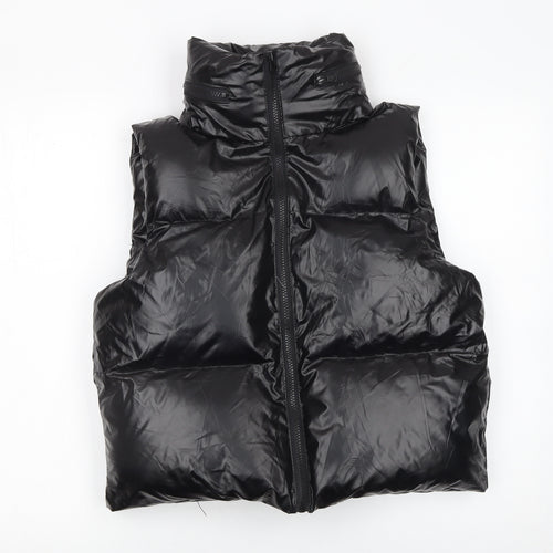 White Icy Women's Black Puffer Waistcoat L Regular Polyester
