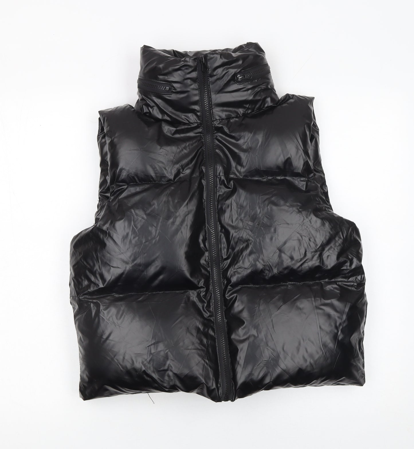 White Icy Women's Black Puffer Waistcoat L Regular Polyester