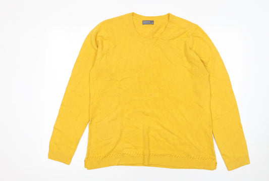 Papaya Women's Yellow Crew Neck Acrylic Jumper Size 18