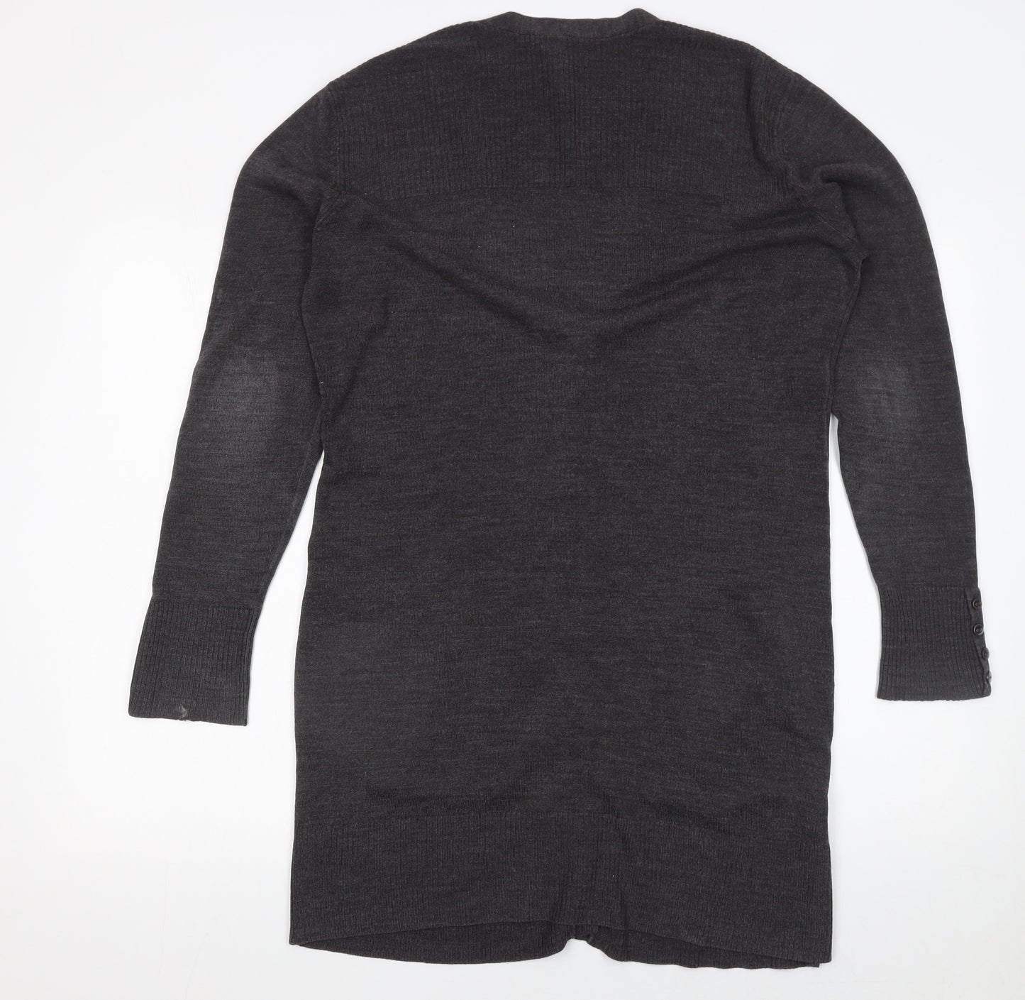 BHS Women’s Grey Longline Button Cardigan Size 14 Knitwear