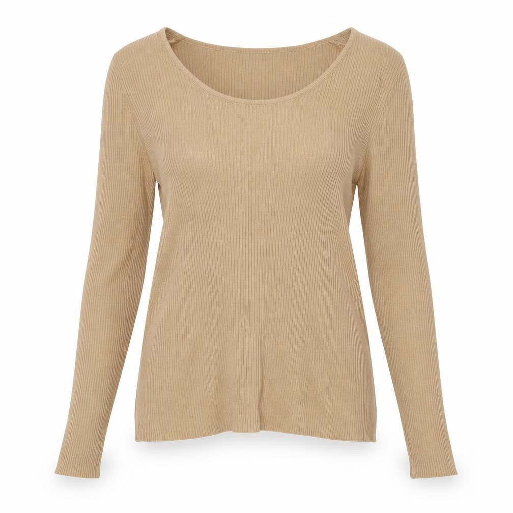 F&F Women’s Beige Slim Fit Ribbed Knit Long Sleeve Jumper Size S