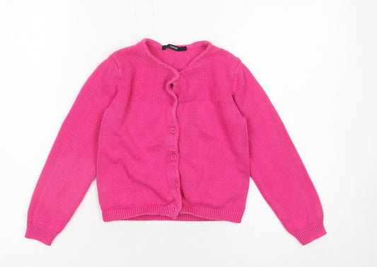 George Girls Pink 100% Cotton Button Up Cardigan 5-6 Years