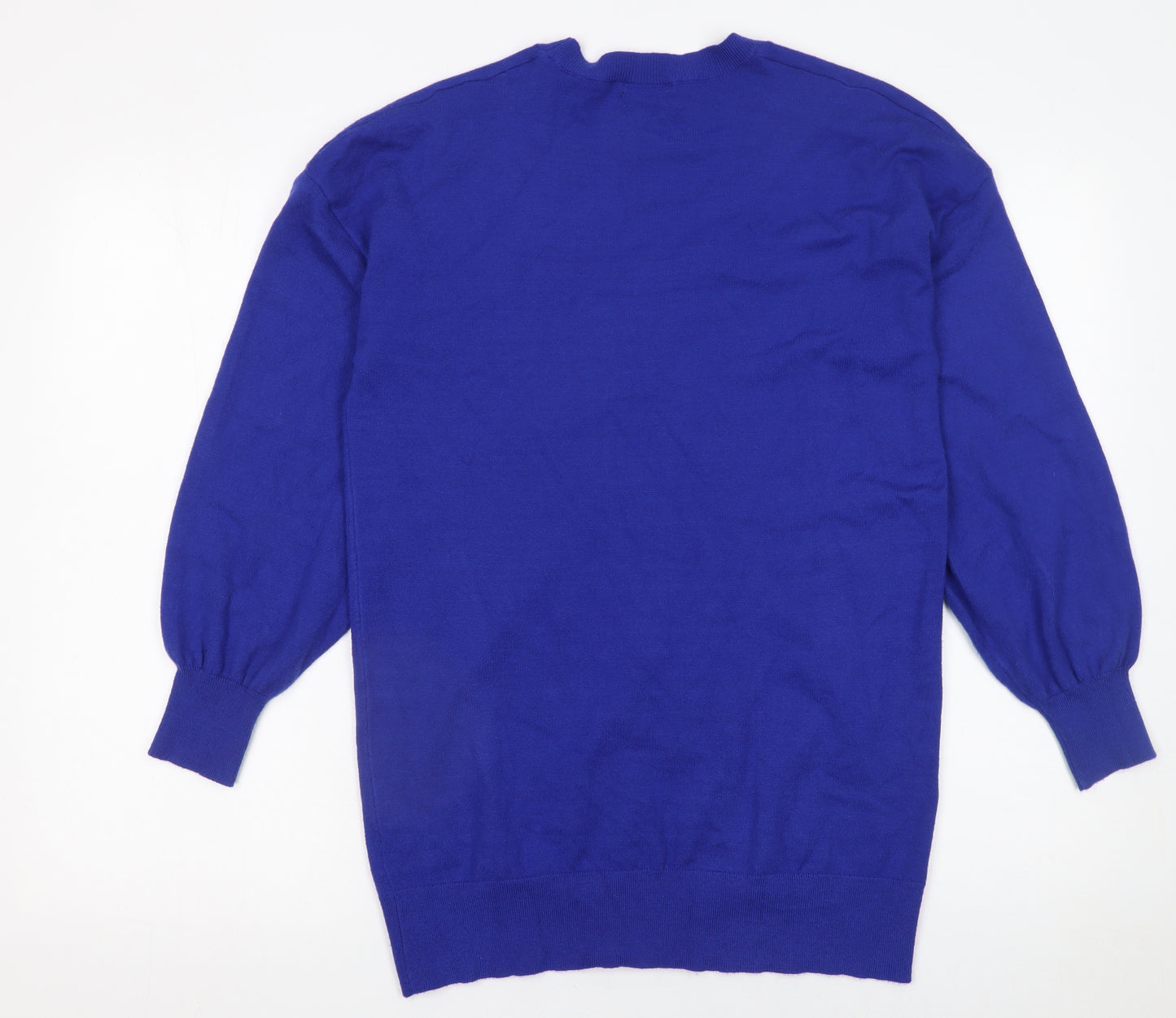 Roman Women’s Blue V-Neck Long Sleeve Pullover Jumper Size 10