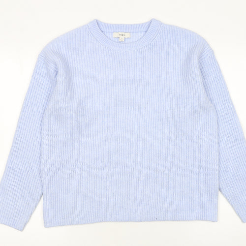 Marks and Spencer Women’s Blue Chunky Knit Pullover Jumper Size M