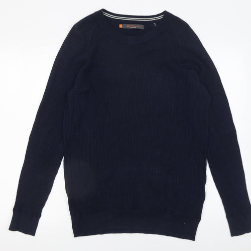 Ben Sherman Men's Blue Cotton Crew Neck Pullover Jumper M