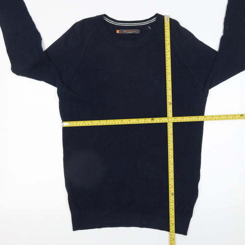 Ben Sherman Men's Blue Cotton Crew Neck Pullover Jumper M