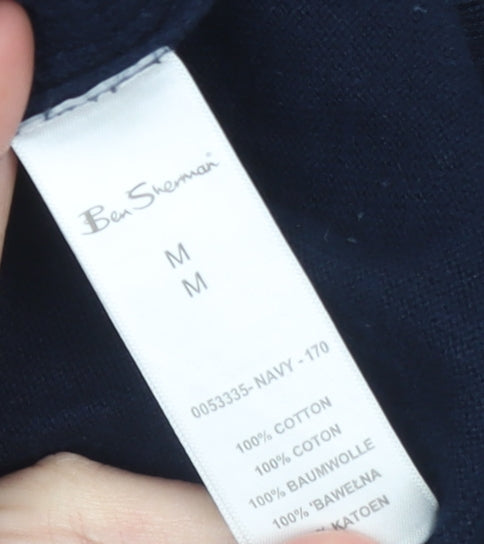 Ben Sherman Men's Blue Cotton Crew Neck Pullover Jumper M