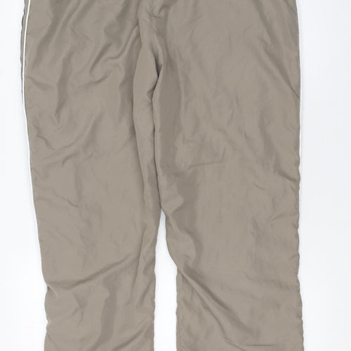 Reebok Men’s Beige Jogger Track Pants L Relaxed Fit Nylon Sportswear