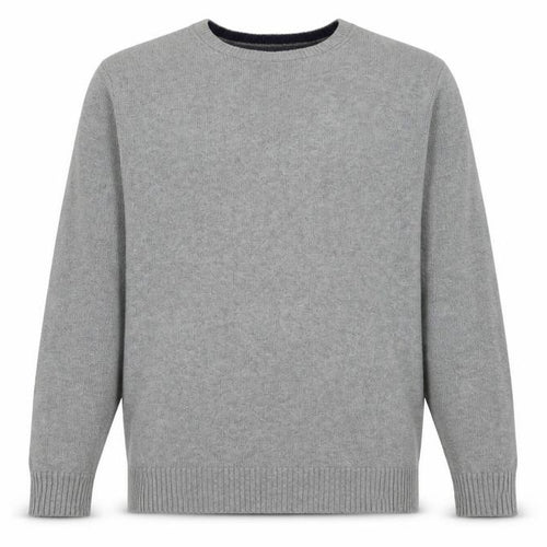 Maine New England Men’s Grey Cotton Crew Neck Jumper M Classic Knitwear