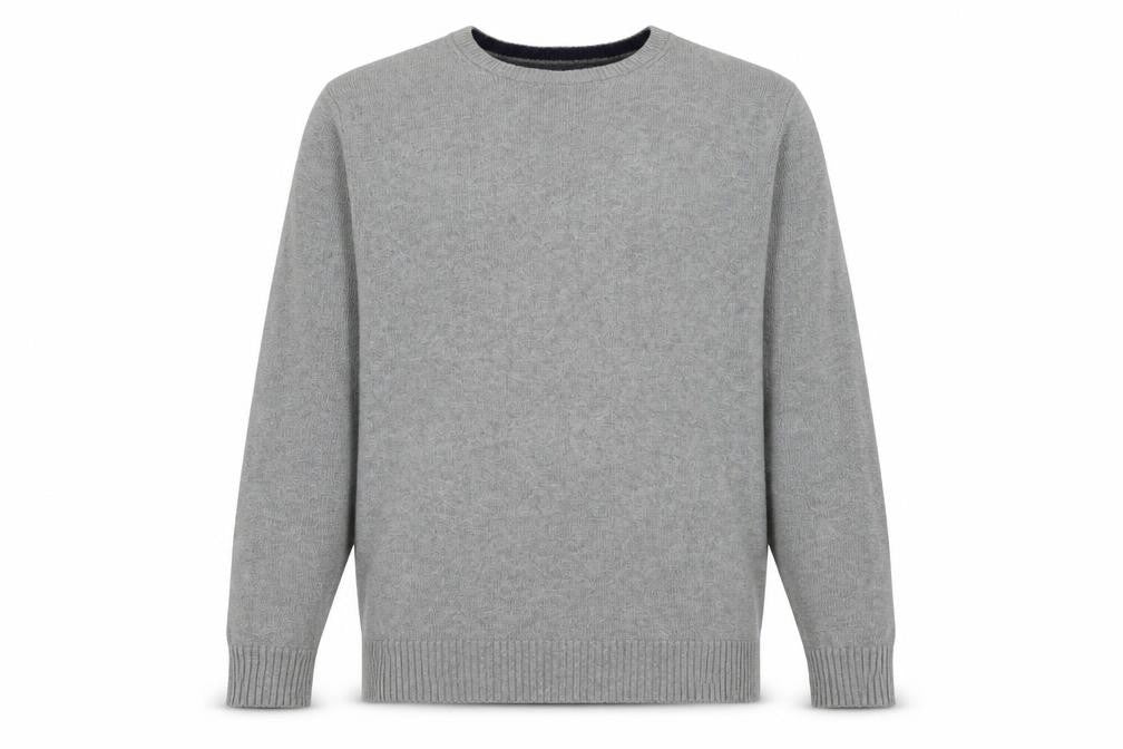 Maine New England Men’s Grey Cotton Crew Neck Jumper M Classic Knitwear