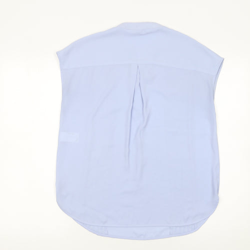 Warehouse Women's Blue Sleeveless Pleated Tunic Blouse Size 8