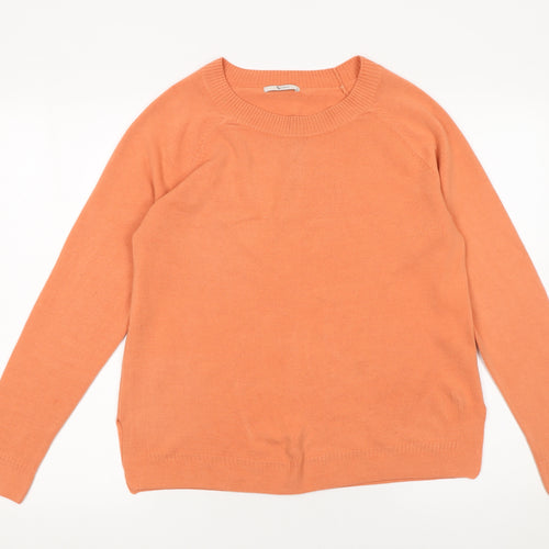 Tu Women’s Orange Crew Neck Acrylic Jumper Size 16