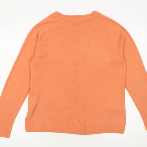 Tu Women’s Orange Crew Neck Acrylic Jumper Size 16